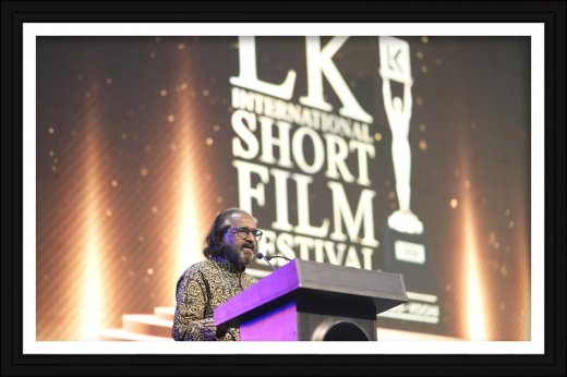 V K Joseph delivering a speech at LKIFF 2026
