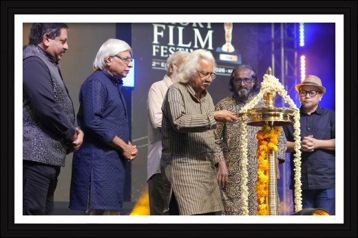 Rajesh Puthanpurayil at LKIFF 2026 during the inauguration by Adoor Gopalakrishnan