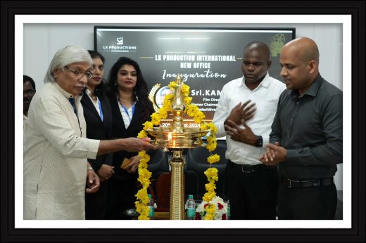 Rajesh Puthanpurayil and team at the LK Productions new office inauguration with Kamal Lighting