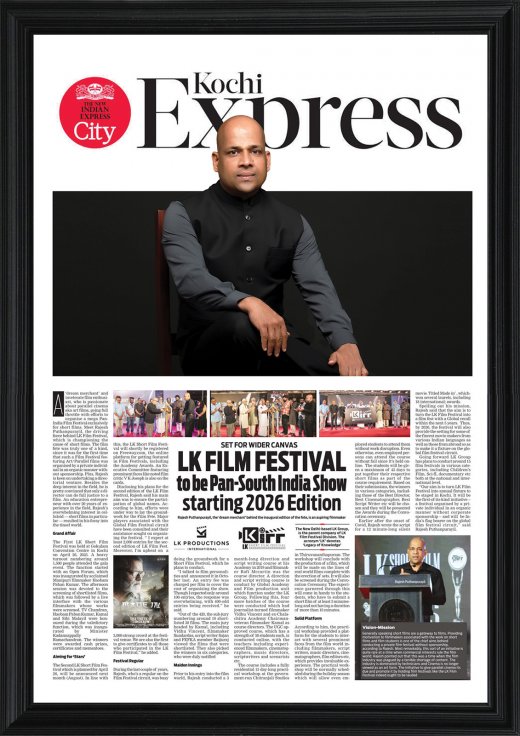 Rajesh Puthanpurayil featured in The New Indian Express coverage of the LK Short Film Festival
